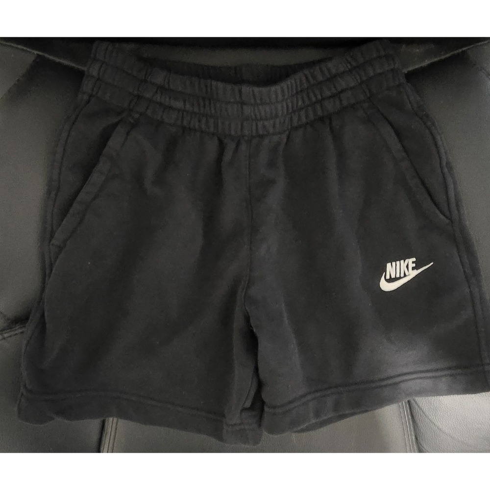 Nike Girls Black Athletic Shorts Sweatshirt Material Drawstring Size Medium